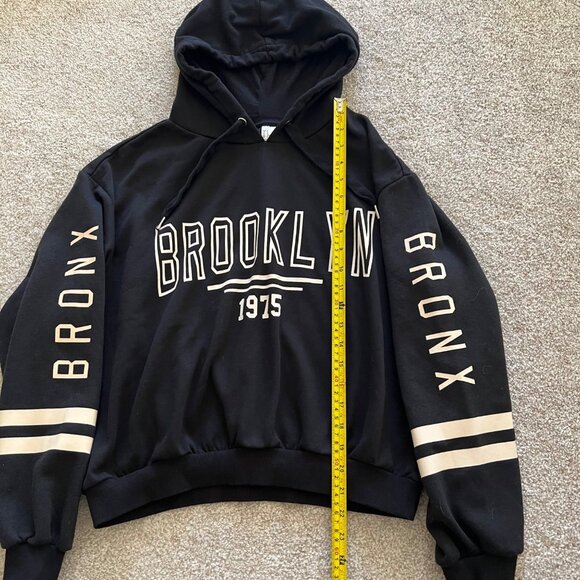 Brooklyn Bronx New York Black and White Hoodie - Picture 3 of 5